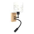 Brilagi - Applique murale LED flexible pour enfants BOBO WOOD 1xE27/25W/230V + LED/3W chêne/noir/blanc/licornes