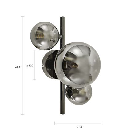Brilagi - Applique murale LED MILLA 3xG9/3W/230V chrome brillant/fumé