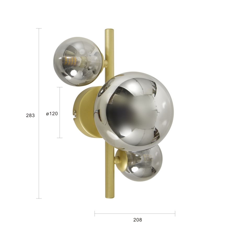 Brilagi - Applique murale LED MILLA 3xG9/3W/230V doré/fumé