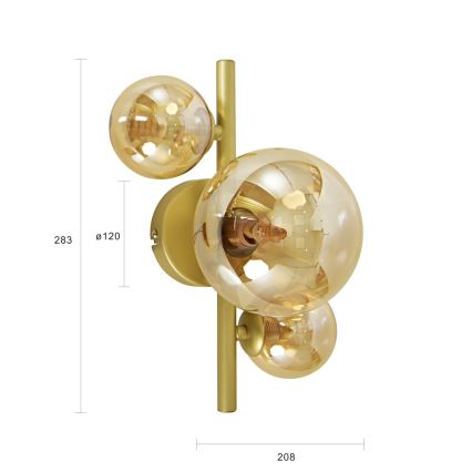 Brilagi - Applique murale LED MILLA 3xG9/3W/230V doré