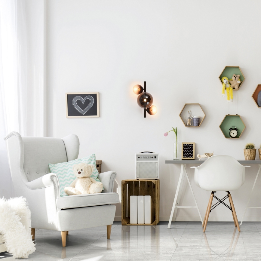 Brilagi - Applique murale LED MILLA 3xG9/3W/230V marron/marron fumé