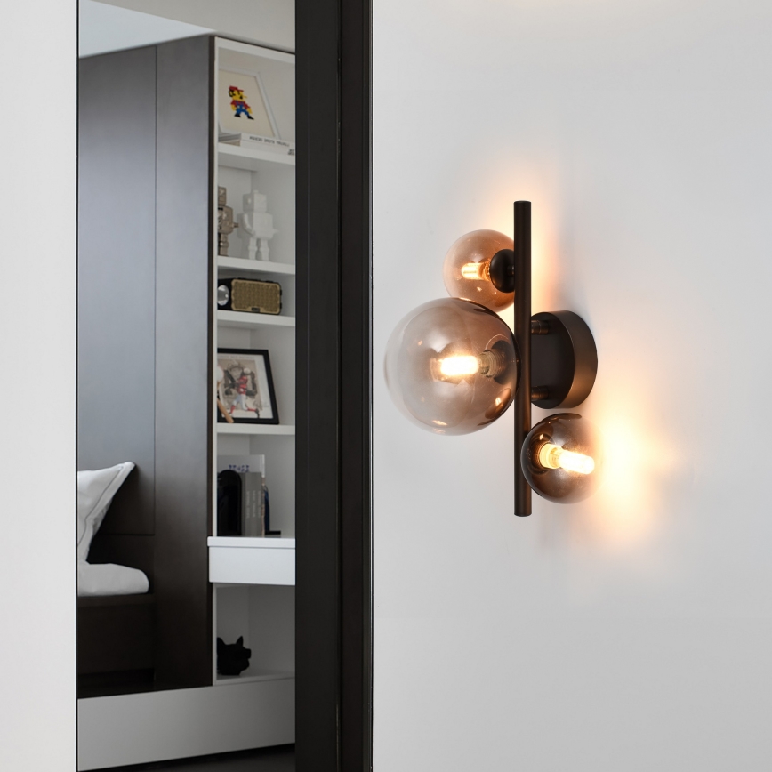 Brilagi - Applique murale LED MILLA 3xG9/3W/230V marron/marron fumé