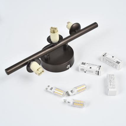 Brilagi - Applique murale LED MILLA 3xG9/3W/230V marron/marron fumé