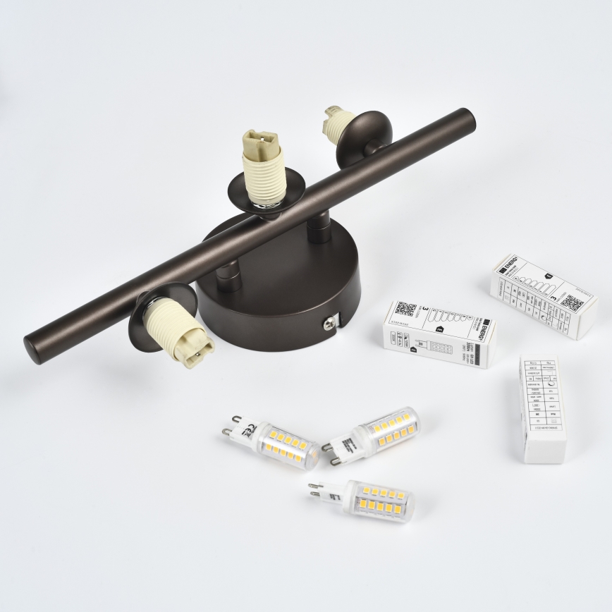 Brilagi - Applique murale LED MILLA 3xG9/3W/230V marron/marron fumé