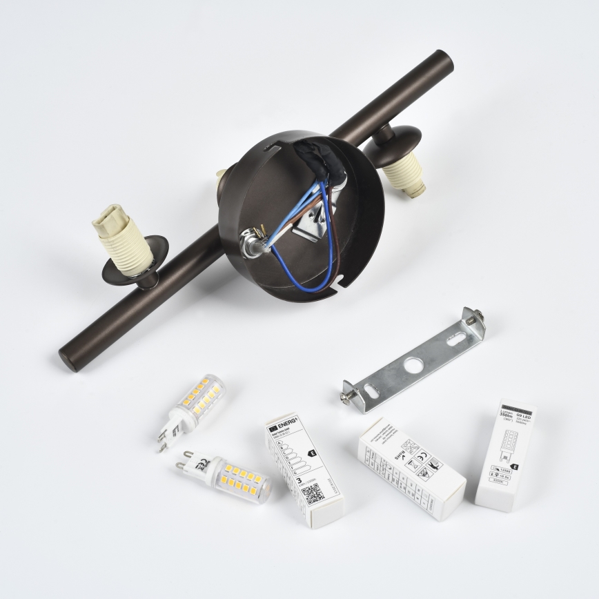 Brilagi - Applique murale LED MILLA 3xG9/3W/230V marron/marron fumé