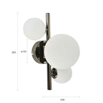 Brilagi - Applique murale LED MILLA 3xG9/3W/230V noir chromé/blanc