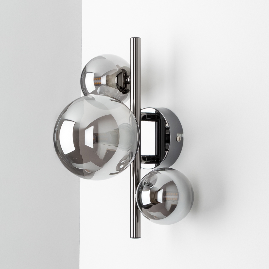 Brilagi - Applique murale LED MILLA 3xG9/3W/230V noir chromé/fumé