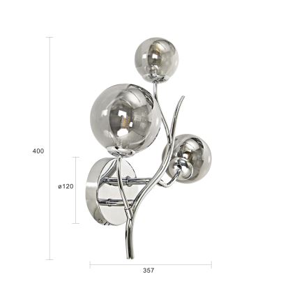 Brilagi - Applique murale LED MISTEL 3xG9/3W/230V chrome brillant/fumé