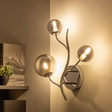 Brilagi - Applique murale LED MISTEL 3xG9/3W/230V chromé noir/fumé