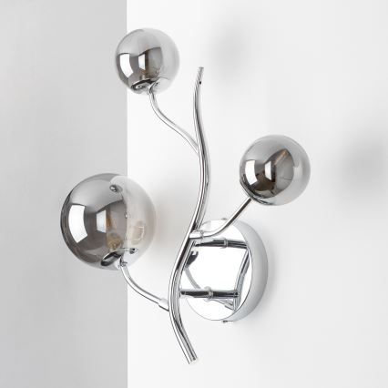 Brilagi - Applique murale LED MISTEL 3xG9/3W/230V chromé noir/fumé