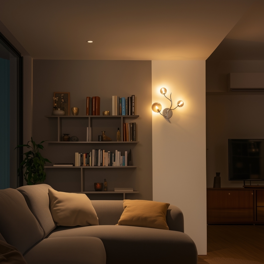 Brilagi - Applique murale LED MISTEL 3xG9/3W/230V chromé noir/fumé