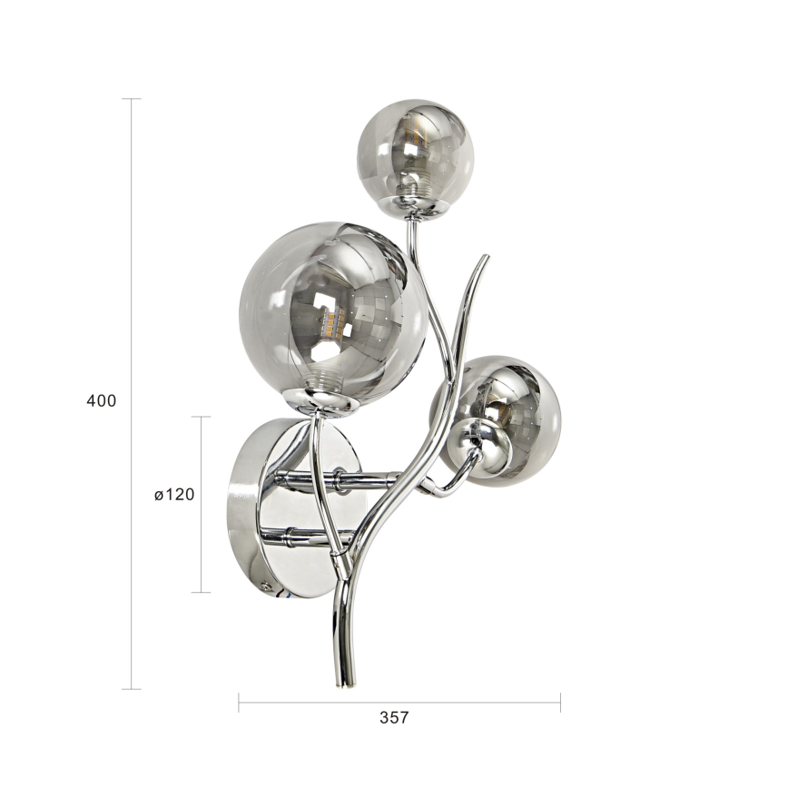 Brilagi - Applique murale LED MISTEL 3xG9/3W/230V chromé noir/fumé