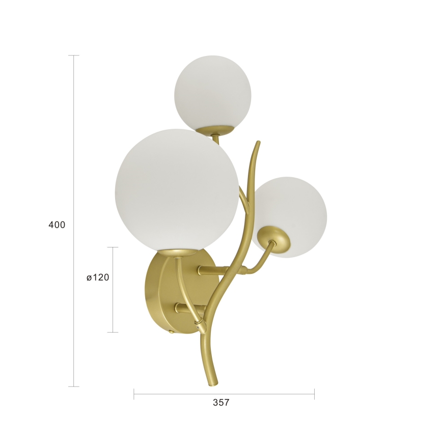 Brilagi - Applique murale LED MISTEL 3xG9/3W/230V doré/blanc