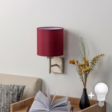 BRILAGI - Applique murale LED NUBILA 1xE27/60W/230V chrome mat/rouge pompéien