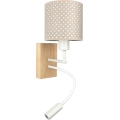 Brilagi - Applique murale LED orientable pour enfants BOBO WOOD 1xE27/25W/230V + LED/3W chêne/blanc/beige/à pois