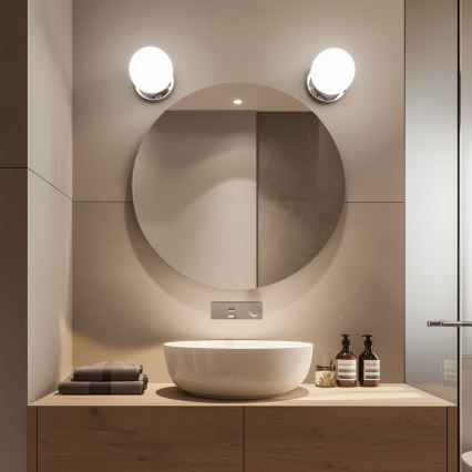 Brilagi - Applique murale LED BALL, 6W, 230V, 3000/4000/6500K, IP44, chrome brillant