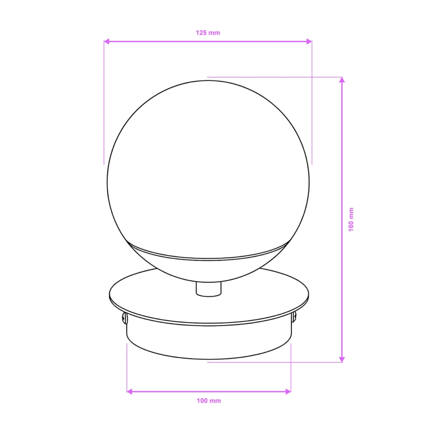 Brilagi - Applique murale LED BALL, 6W, 230V, 3000/4000/6500K, IP44, chrome brillant