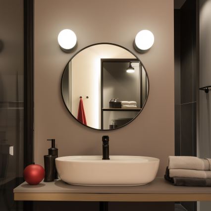 Brilagi - Applique murale LED BALL pour salle de bains, 6W, 230V, 3000/4000/6500K, IP44, noire