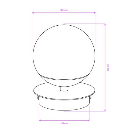 Brilagi - Applique murale LED BALL pour salle de bains, 6W, 230V, 3000/4000/6500K, IP44, noire