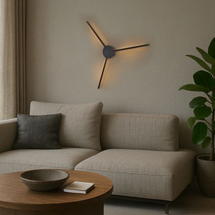 Brilagi - Applique murale LUGO TRE LED/14W/230V noir