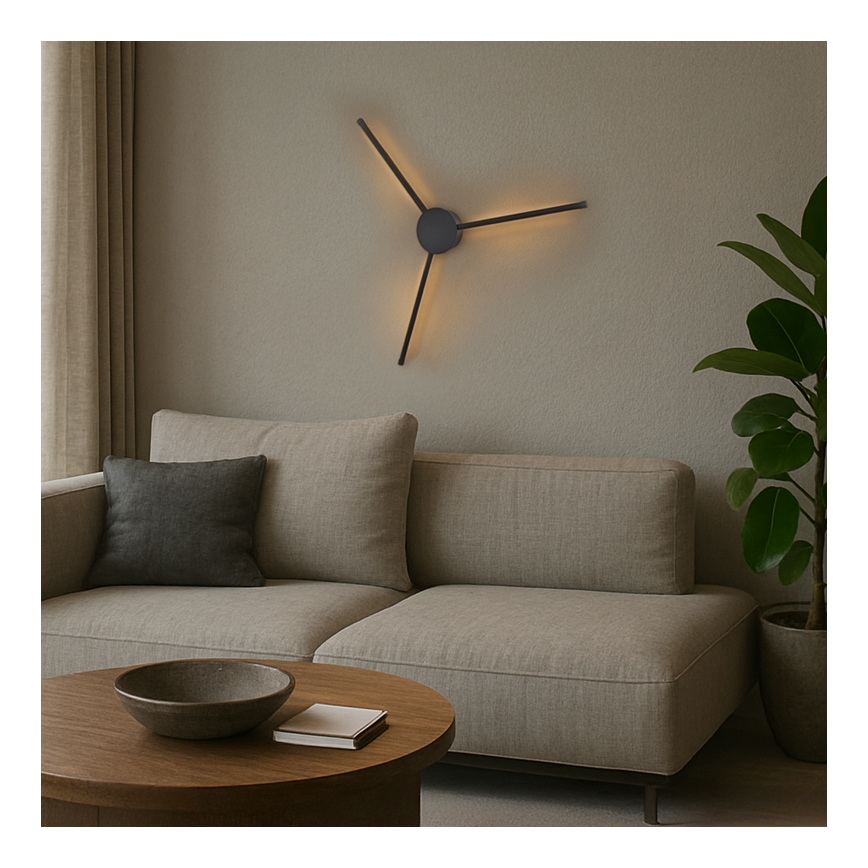 Brilagi - Applique murale LUGO TRE LED/14W/230V noir