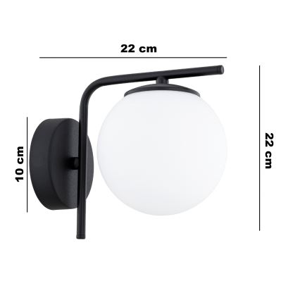 Brilagi - Applique murale MILO 1xE27/60W/230V noir