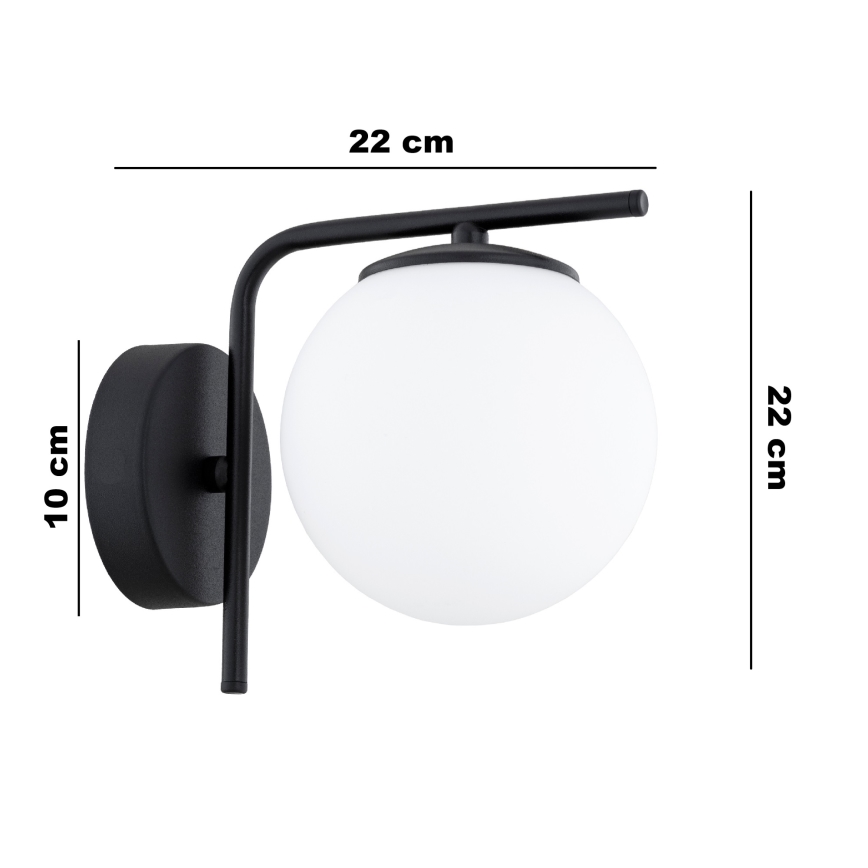 Brilagi - Applique murale MILO 1xE27/60W/230V noir