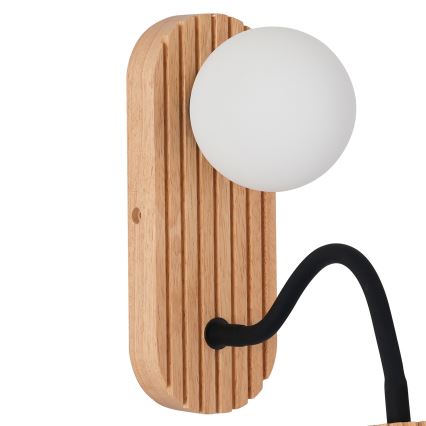 Brilagi - Applique murale MODERN WOOD 1xG9/5W/230V + 1xGU10/8W en bois d'hévéa