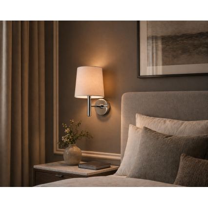Brilagi - Applique murale MONTE 1xE27/60W/230V beige/chrome brillant