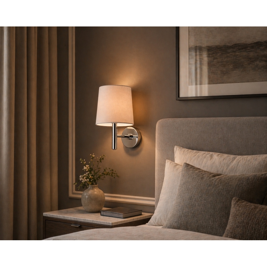 Brilagi - Applique murale MONTE 1xE27/60W/230V beige/chrome brillant