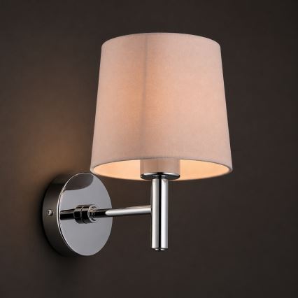 Brilagi - Applique murale MONTE 1xE27/60W/230V beige/chrome brillant