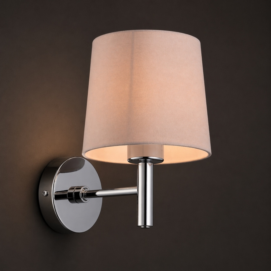 Brilagi - Applique murale MONTE 1xE27/60W/230V beige/chrome brillant