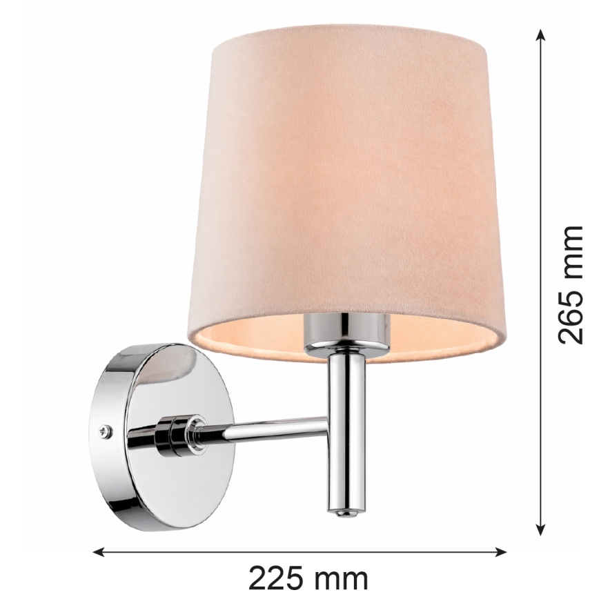Brilagi - Applique murale MONTE 1xE27/60W/230V beige/chrome brillant