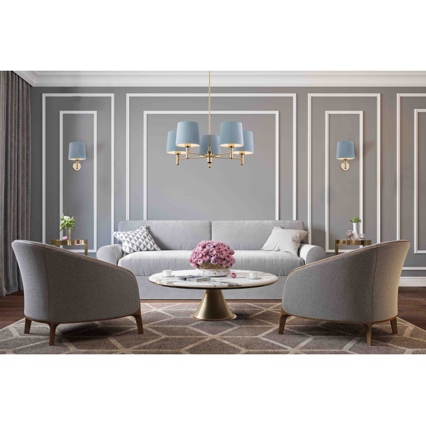 Brilagi - Applique murale MONTE 1xE27/60W/230V bleu/doré
