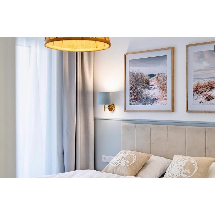 Brilagi - Applique murale MONTE 1xE27/60W/230V bleu/doré