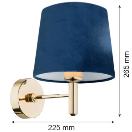 Brilagi - Applique murale MONTE 1xE27/60W/230V bleu/doré