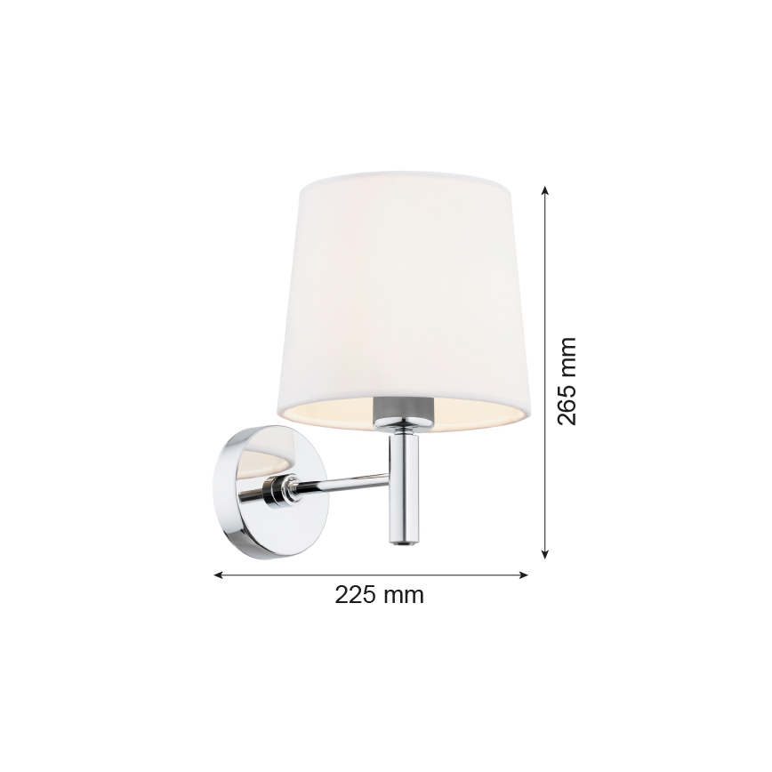 Brilagi - Applique murale MONTE 1xE27/60W/230V crème/chrome brillant