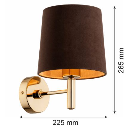 Brilagi - Applique murale MONTE 1xE27/60W/230V marron/doré