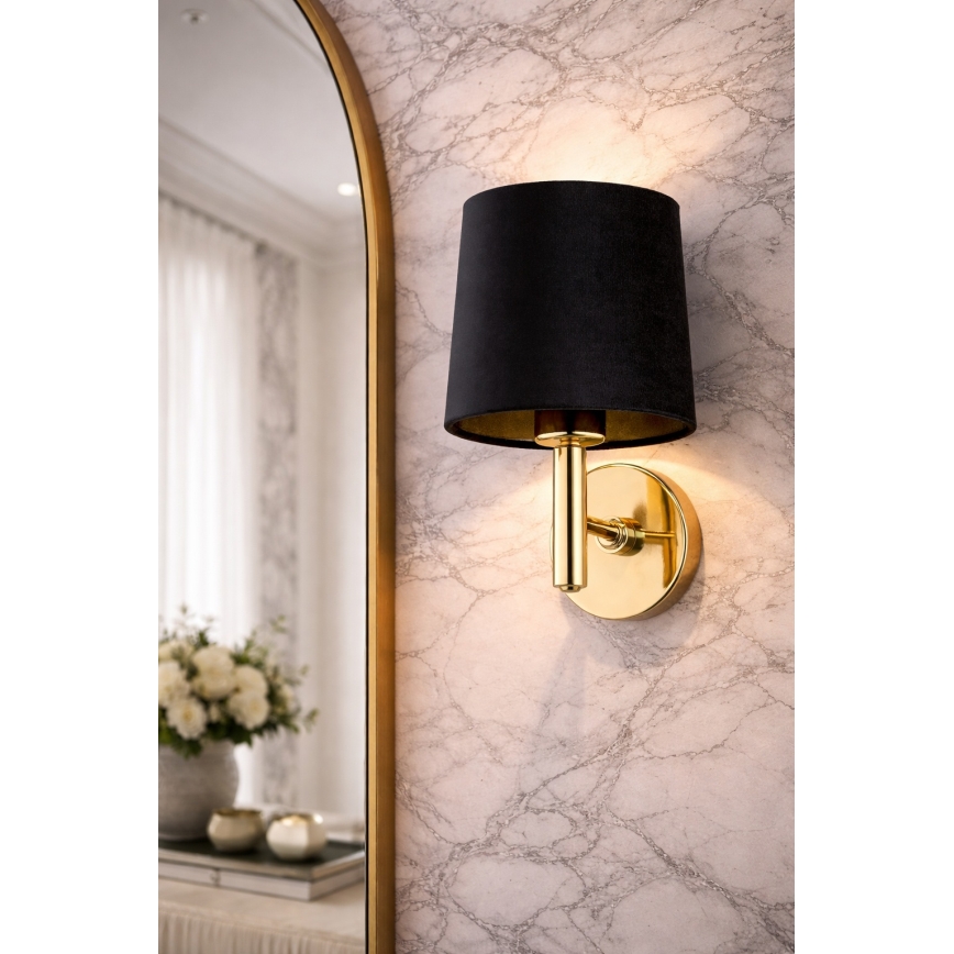 Brilagi - Applique murale MONTE 1xE27/60W/230V noir/doré