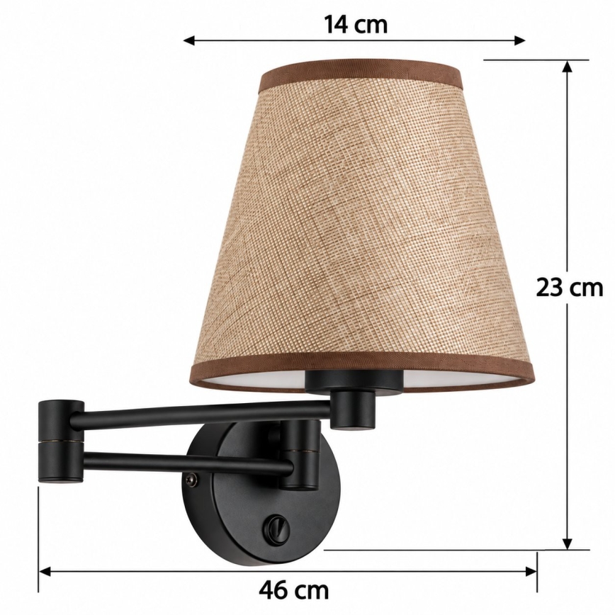 BRILAGI - Applique murale NUBILA 1xE27/15W/230V marron/noir