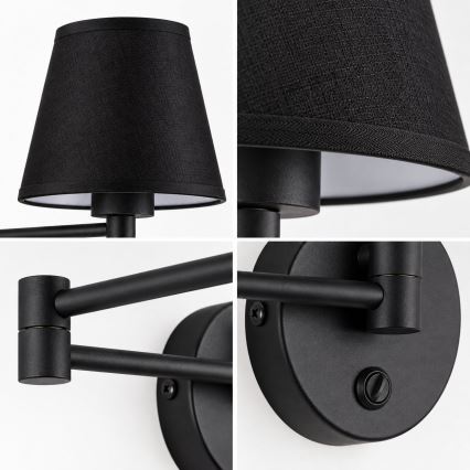 BRILAGI - Applique murale NUBILA 1xE27/15W/230V noire