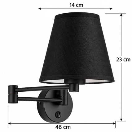 BRILAGI - Applique murale NUBILA 1xE27/15W/230V noire