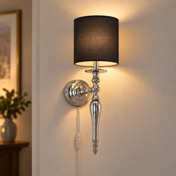 BRILAGI - Applique murale NUBILA 1xE27/60W/230V chrome brillant/noir