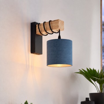BRILAGI - Applique murale NUBILA 1xE27/60W/230V marron/noir/bleu foncé