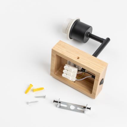 Brilagi - Applique murale NUBILA WOOD 1xE27/25W/230V chêne/crème