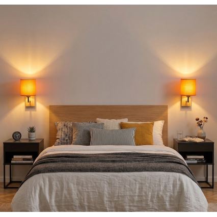 Brilagi - Applique murale NUBILA WOOD 1xE27/25W/230V chêne/noir/orange