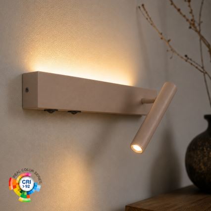Brilagi - Applique murale orientable ARLIX LED/3W/230V + LED/7W beige IRC 90