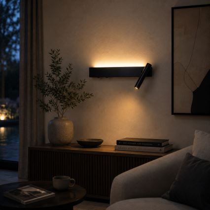 Brilagi - Applique murale orientable ARLIX LED/3W/230V + LED/7W noir IRC 90