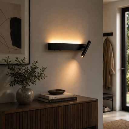 Brilagi - Applique murale orientable ARLIX LED/3W/230V + LED/7W noir IRC 90