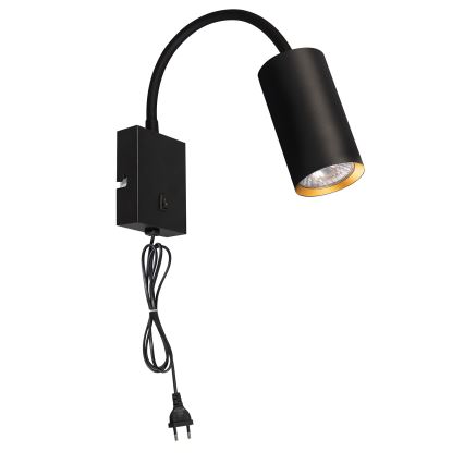 Brilagi - Lampe murale flexible avec interrupteur SELE 1xGU10/30W/230V noir/doré